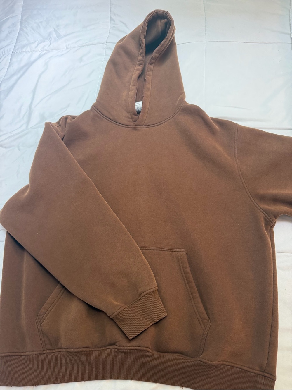 Brown Oversized Acid Washed Hoodie